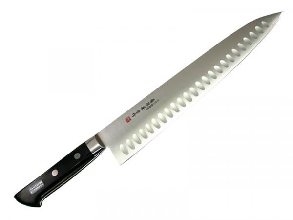 Нож шеф "Fujiwara" с желобчатой линией лезвия 18 см