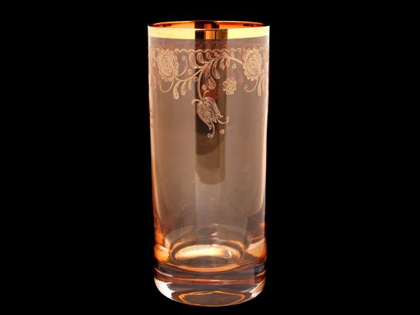 Набор стаканов для воды "Амбер с золотыми колокольчиками" 300 мл 6 шт