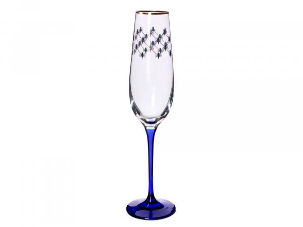 Набор бокалов для шампанского "Кобальтовая сетка" 200 мл 6 шт