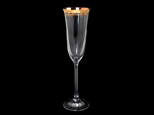 Набор бокалов для шампанского Флора "Тройная полоска" 160 мл, 6 шт