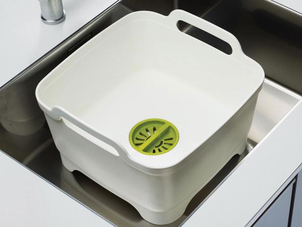 Контейнер для мытья посуды Wash&Drain зеленый