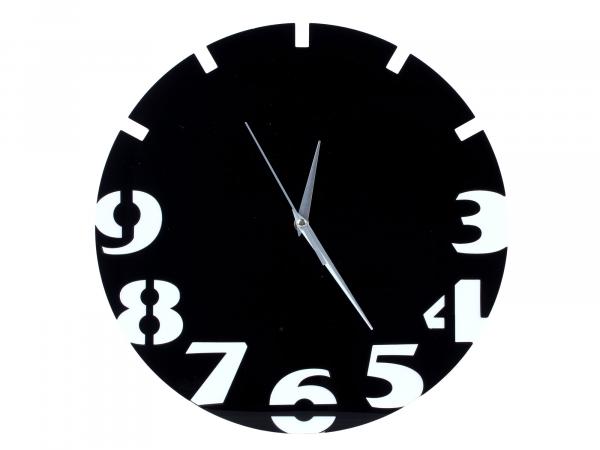 Часы "Белое на черном" 28 см