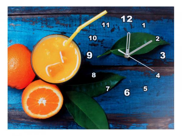 Часы "Апельсины на синем" 30х40 см