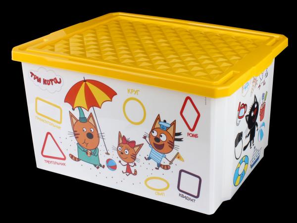 Ящик детский для хранения игрушек 57 л "ТРИ КОТА "Обучайка"