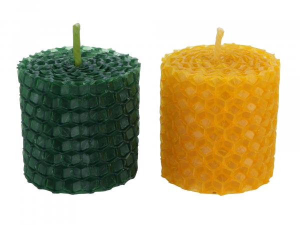 Набор медовых свечей 2 шт желтая+зеленая