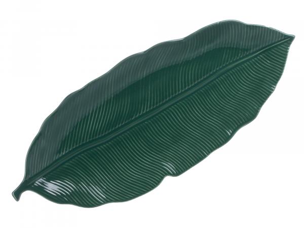 Блюдо сервировочное "Тропические листья" 47 *19 см, зеленое