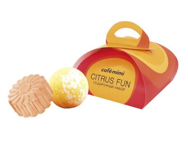 Набор подарочный "CITRUS FUN" бурлящий шар, мыло глицериновое 210г