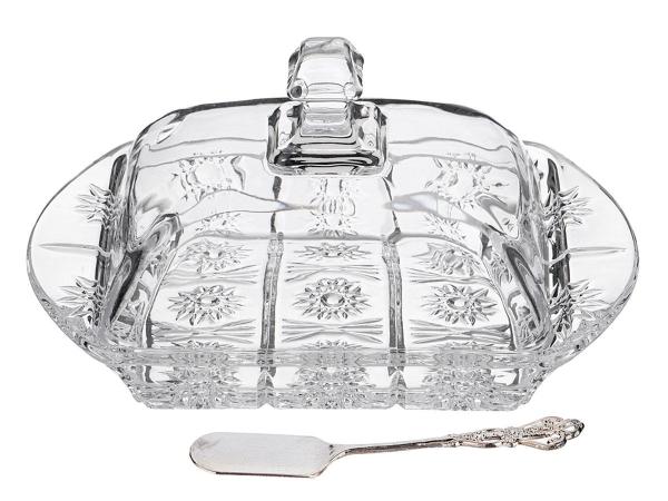 Масленка "MUZA" с ножом17,5х10,5х9 см