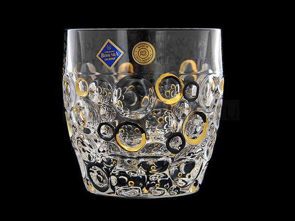 Набор стаканов "Lisboa" золотые и черные кольца 350 мл 6 шт