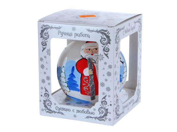 Шар "Дед Мороз северный", 100 мм., в подарочной упаковке