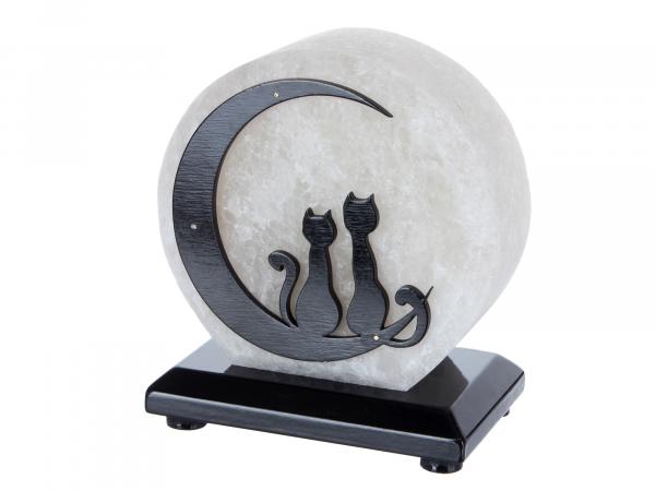 Соляная лампа "Коты на луне"