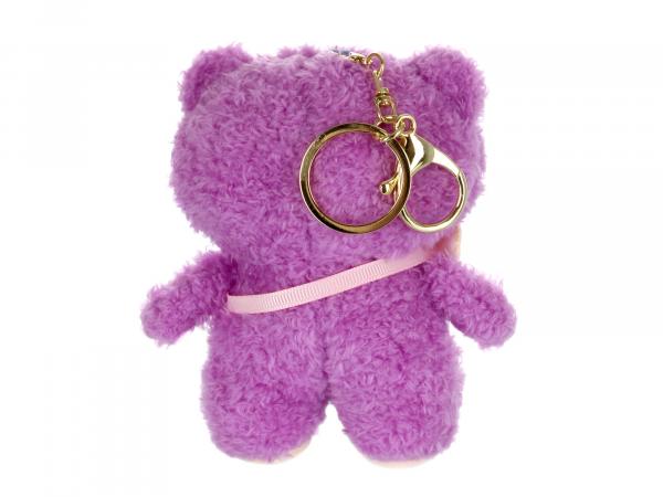 Брелок меховой "Bear with bag" purple
