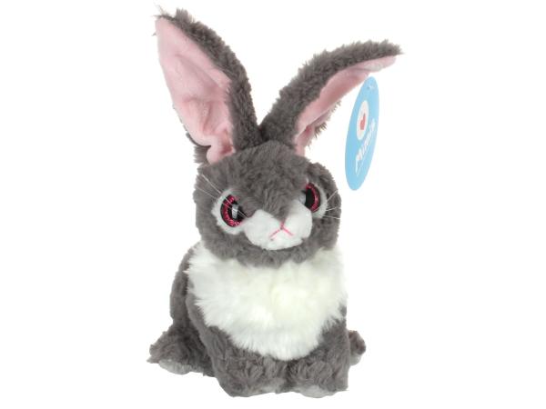 Кролик с ушами, серый 22 см