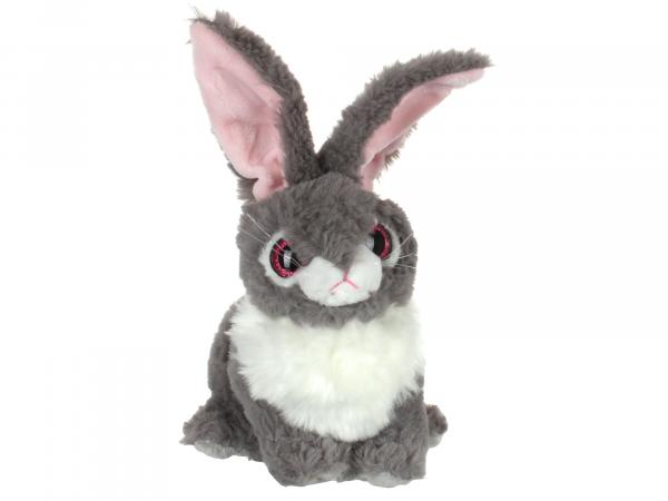 Кролик с ушами, серый 22 см