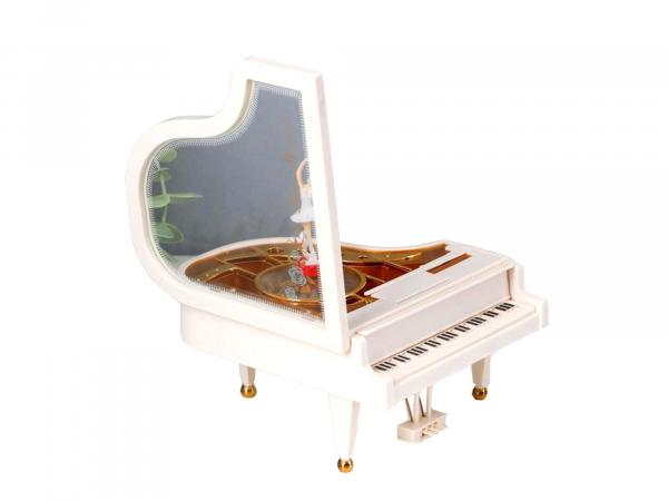 Шкатулка музыкальная "Белый рояль" 16 см