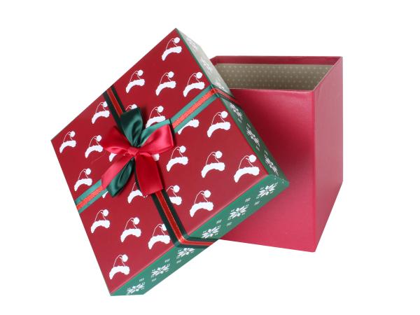 Коробка упаковочная "Новогодние шапочки" 22х21,5 см