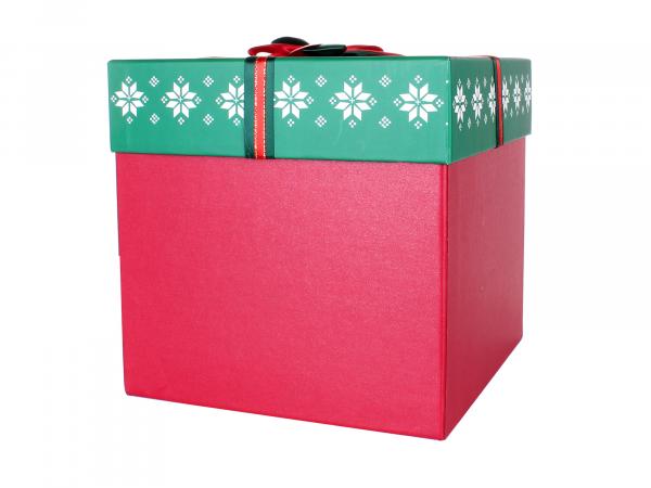 Коробка упаковочная "Новогодние шапочки" 22х21,5 см