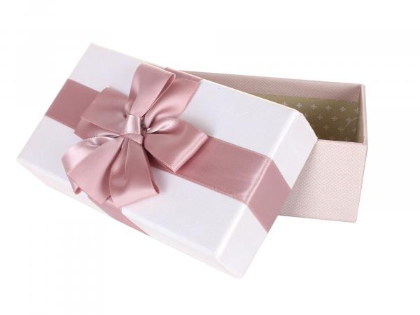 Коробка упаковочная "Бант розовато-серый" 15,5х9х6 см