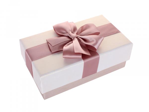 Коробка упаковочная "Бант розовато-серый" 15,5х9х6 см