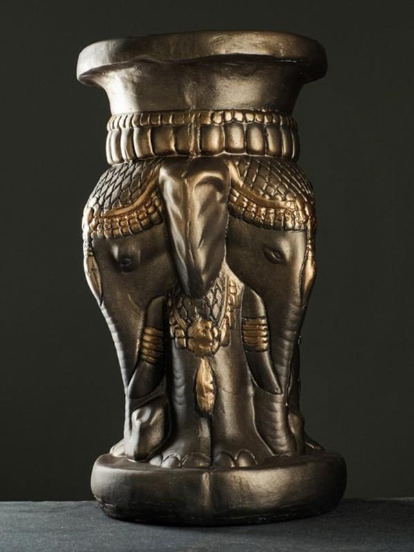 Подставка "Три слона" чёрное золото 50х28х28 см