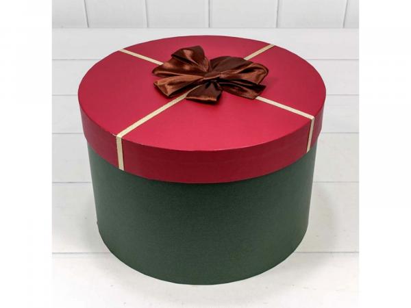 Подарочная коробка "Зеленый/Красный" 22х14 см