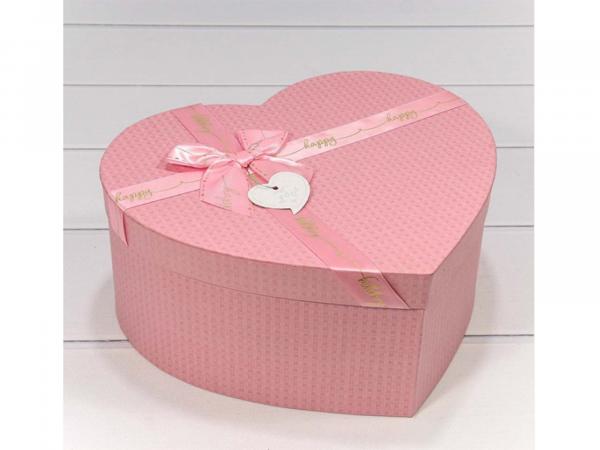 Подарочная коробка "Happy розовый" 31х27х13,3 см