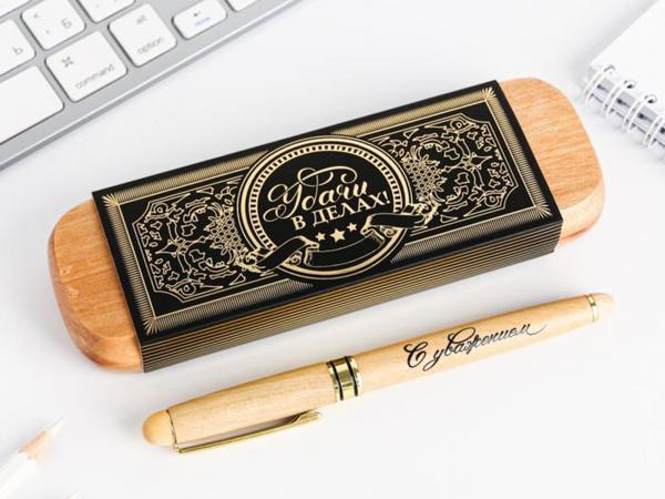 Ручка "Удачи в делах" в деревянном футляре