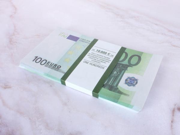 Сувенирная пачка денег "100 Евро" 3 пачки