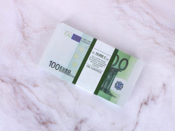Сувенирная пачка денег "100 Евро" 3 пачки