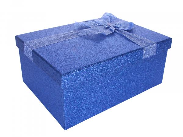 Коробка упаковочная "Синий блеск" 34х26х15,3 см