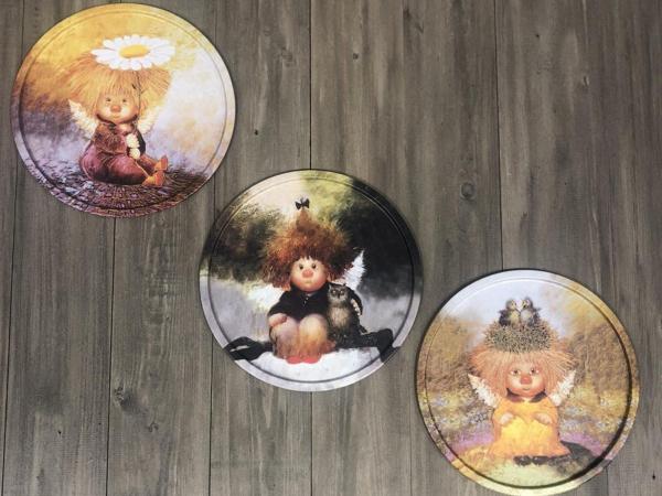 Набор декоративных тарелок "Ангел семейного счастья" 3 шт 20 см