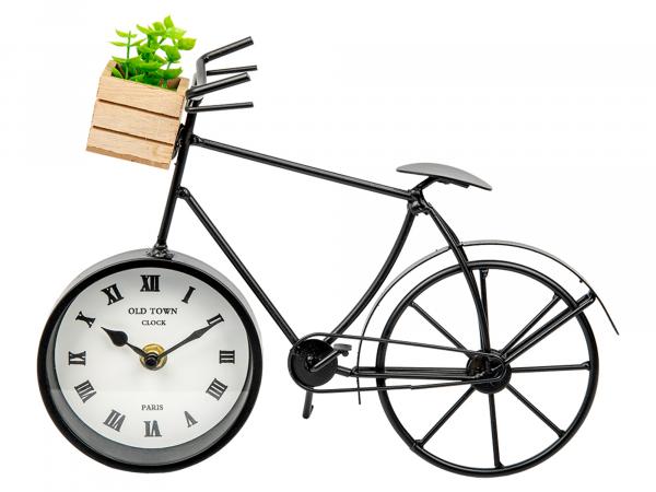Часы "Велосипед с суккулентом" 28х9х22 см