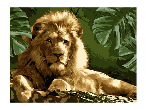Картина по номерам холст "Мудрый лев" 30х40 см