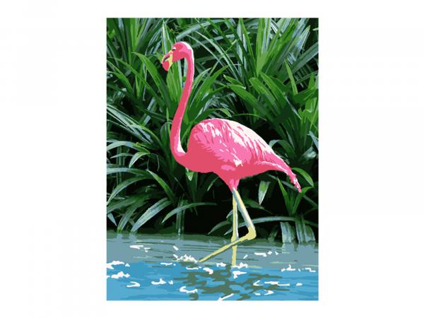 Картина по номерам холст"Розовый фламинго" 30х40 см