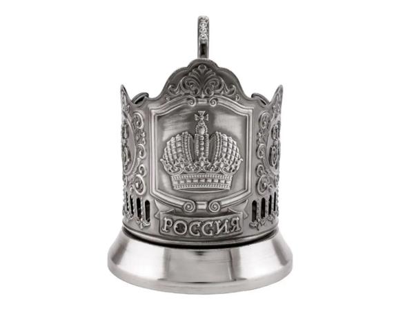 Подстаканник "Наследие" никелированный с чернением