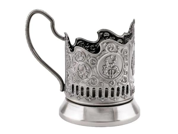 Подстаканник "Наследие" никелированный с чернением
