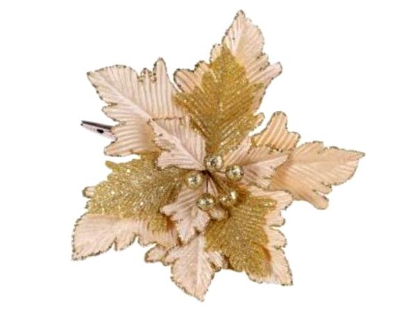 Ёлочное украшение "Бежевый цветок"