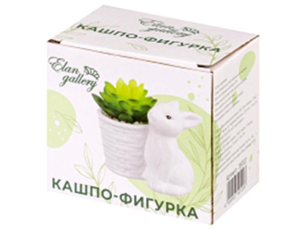 Кашпо-фигурка "Кролик с цветком" 11х7,5х10 см
