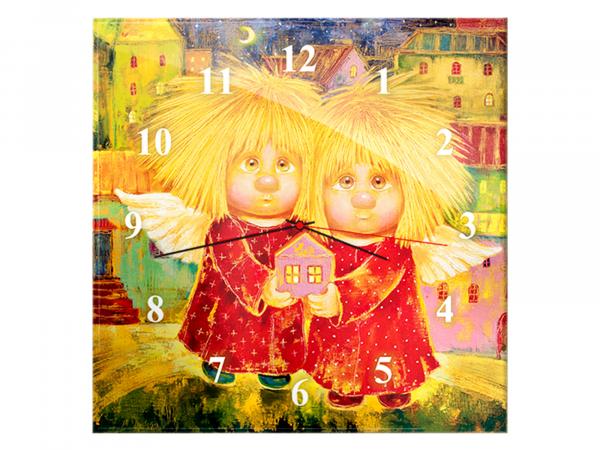 Часы коллекционные "Ангелы домашнего очага" 30х30 см