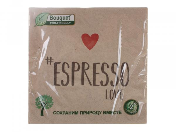 Салфетки 2-х слойные 25 шт "Espresso love крафт" 33х33 см