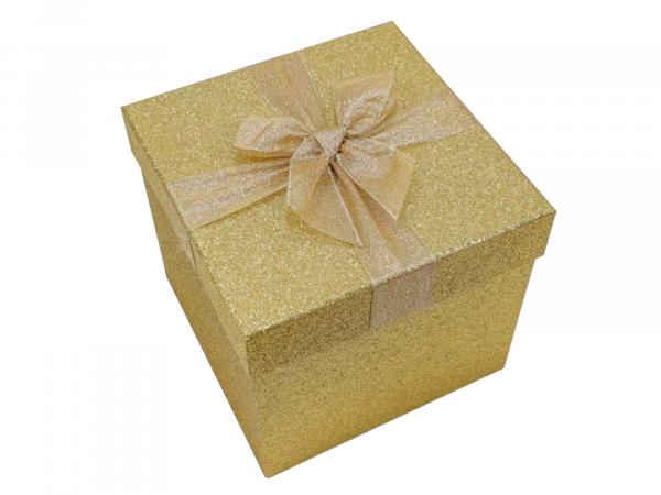 Подарочная коробка "Блеск золотой" 15,5х15,5х14,5 см