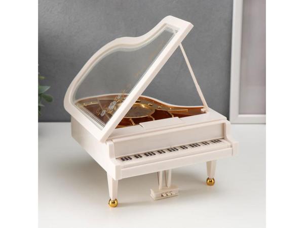 Шкатулка музыкальная "Белый рояль" 18,5 см