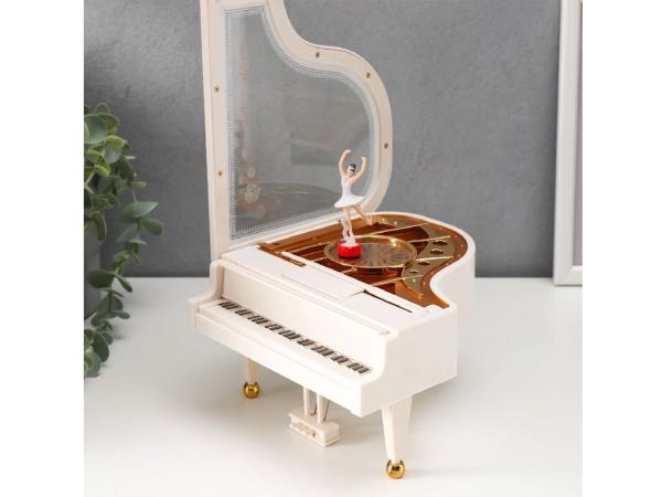 Шкатулка музыкальная "Белый рояль" 18,5 см