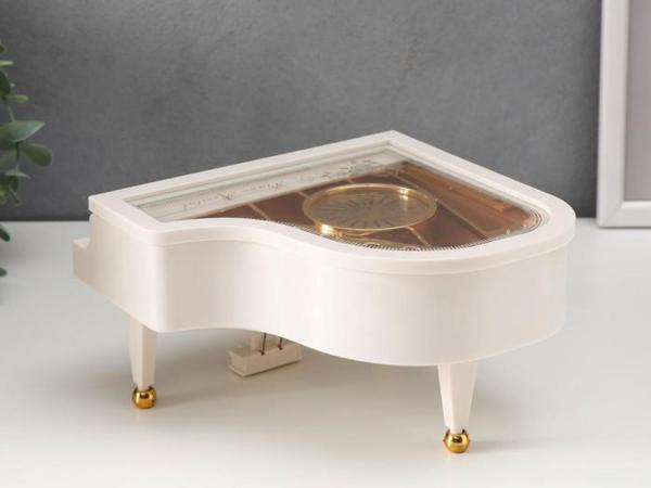 Шкатулка музыкальная "Белый рояль" 18,5 см