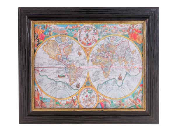 Ключница 25х20 см "Карта мира"