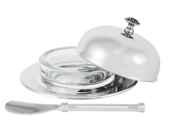 Маслёнка - икорница "Британи" 14х14х7см