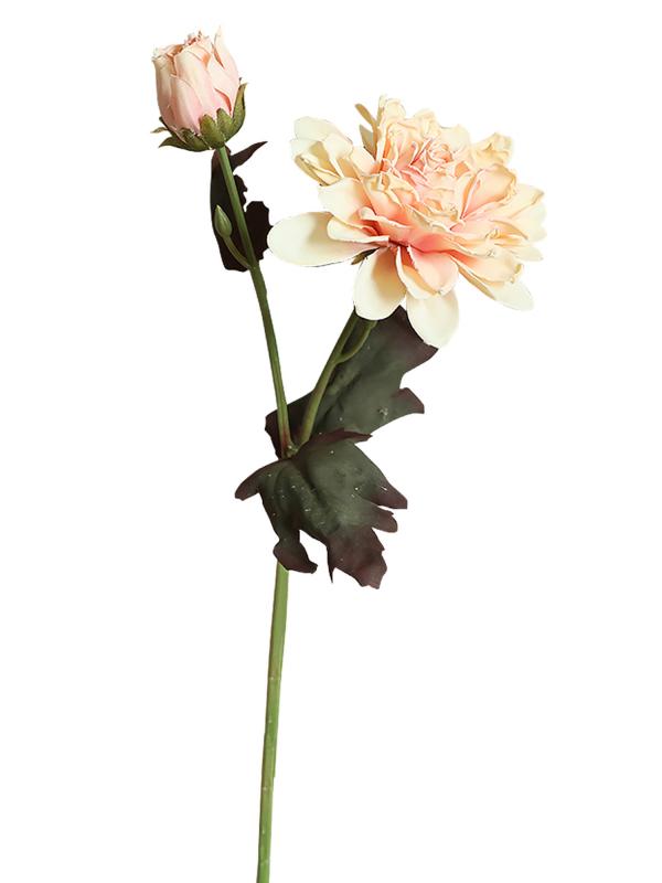 Цветок искусственный "Персиковая Георгина" h 38 см