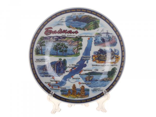 Тарелка декоративная "Байкал-А. Карта рисованная" 10 см