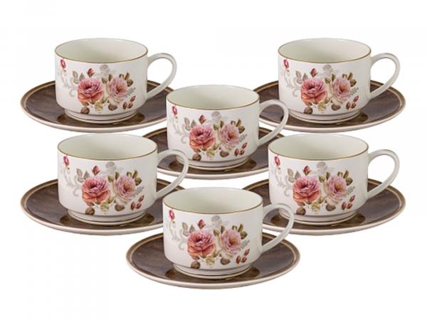 Чайный набор "Английская роза" на 6 персон 12 предметов