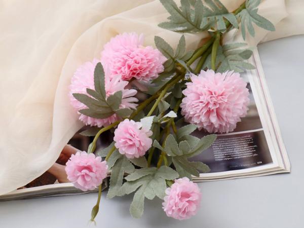 Цветок искусственный "Астра китайская Балун" 77 см